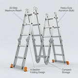 20 - Step Multi-Purpose Aluminum Ladder DINGQI Brand 5.7m – Heavy Duty Ladder for Home & Office Use - BAS Kuwait Bab Al Saif 