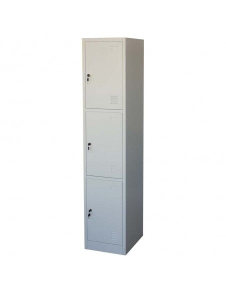 3 Doors / Tier Steel Locker - BAS Kuwait Bab Al Saif White 180 x 40cm 