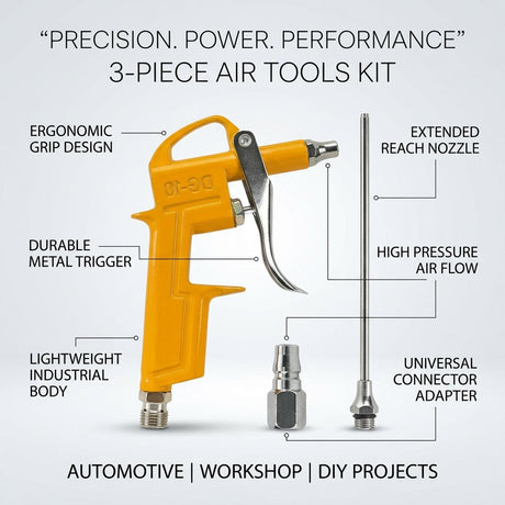 3-Piece Air Tools Kit – High-Performance Air Tool Kit for Home & Professional Use DINGQI Brand – BAS Kuwait Bab Al Saif 