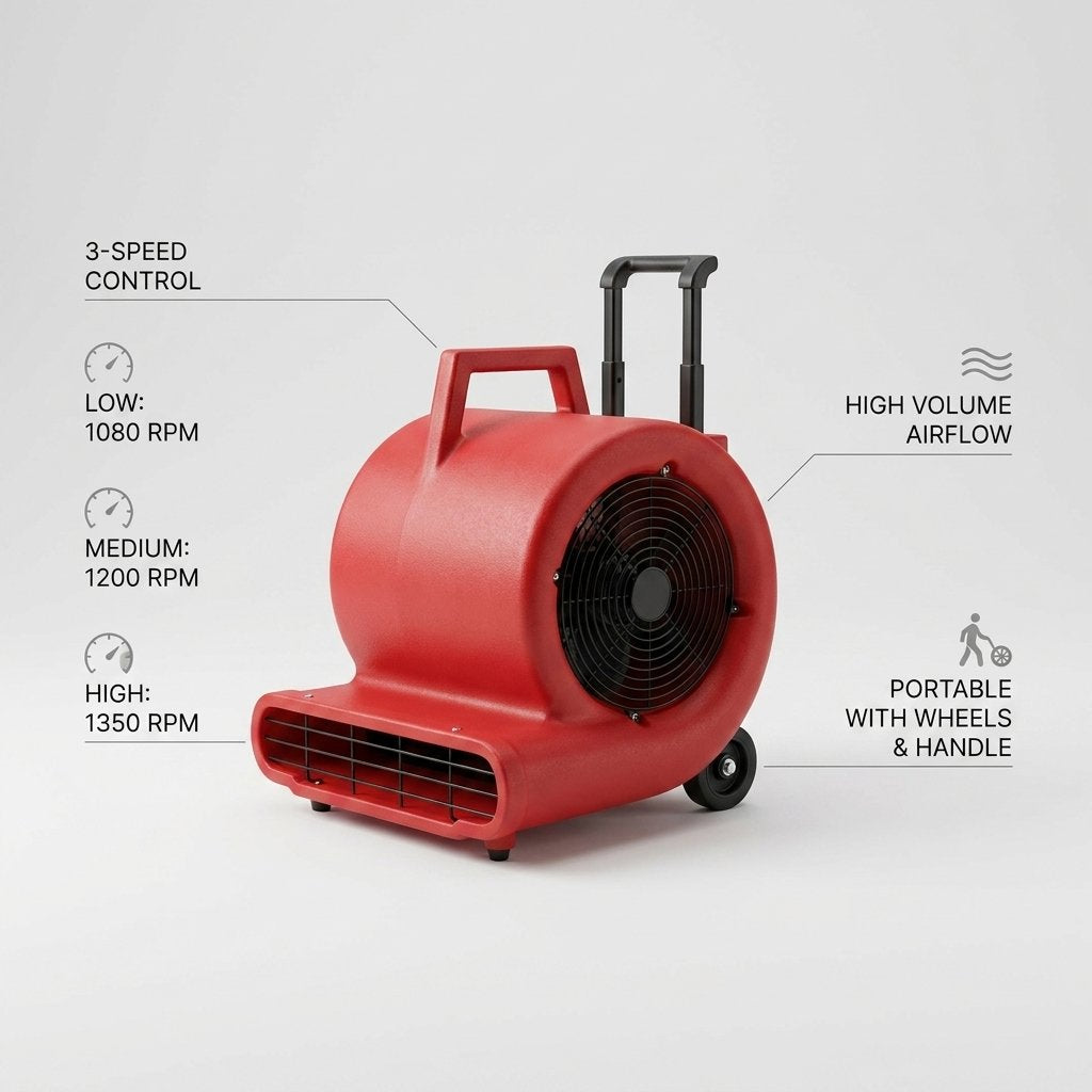 3-Speed Electric Carpet Dryer Air Blower Machine | Portable air mover high volume carpet dryer- BAS Kuwait Bab Al Saif 