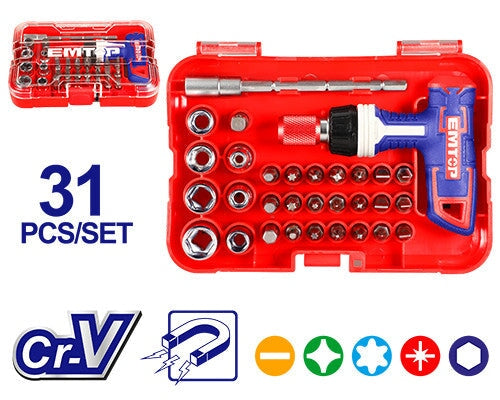 31 Pcs T-Handle Wrench Screwdriver Set EMTOP BRAND - BAS Kuwait Bab Al Saif Standard Standard 