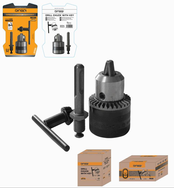 Drill Chuck With Key 13mm 3pc set DINGQI BRAND - BAS Kuwait