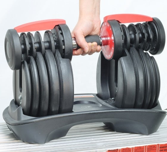 Dumbbell Adjustable Set 24kg Rubber – High-Quality Free Weights for Home Gym & Fitness Training - BAS Kuwait