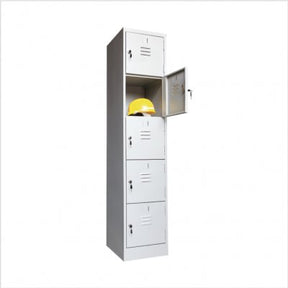 5 Doors / Tier Steel Locker - BAS Kuwait Bab Al Saif White 180 x 40cm 
