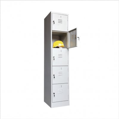 5 Doors / Tier Steel Locker - BAS Kuwait Bab Al Saif White 180 x 40cm 