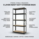 5 Layer Heavy Duty Storage Rack 180 x 90 x 45cm - BAS kuwait Bab Al Saif 