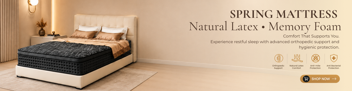 Spring mattress - natural latex and memory foam