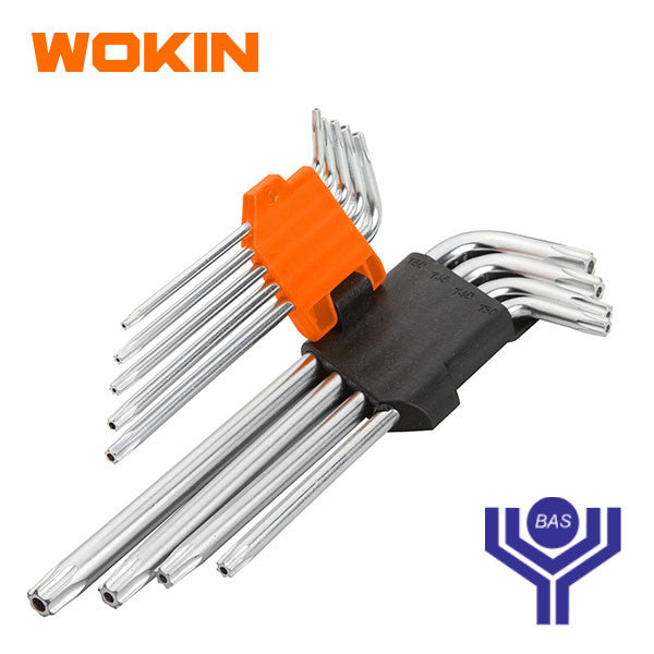 Long Arm Torx key / Star bit set (9pcs) Wokin Brand - BAS Kuwait