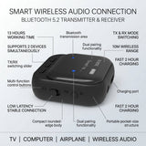 Adapter Intelligent One To Two BT Transmitter For TV Computer Airplane Bluetooth Connector - BAS Kuwait Bab Al Saif 