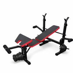 Adjustable Bench Press with Barbell stand I Foldable Multifunctional Fitness Bench - BAS Kuwait