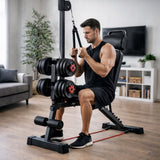 Adjustable Gym Bench with Bar lifting weights - BAS Kuwait Bab Al Saif 