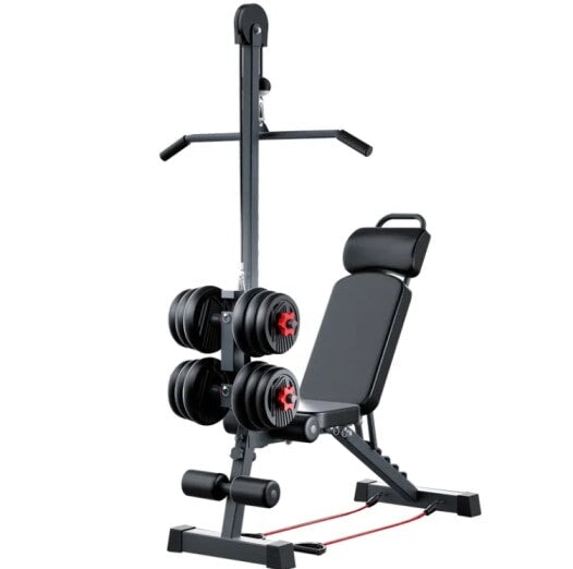 Adjustable Gym Bench with Bar lifting weights - BAS Kuwait Bab Al Saif Standard Without Fitting 