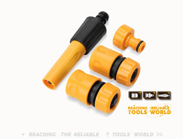 Adjustable Nozzle Water Spray Garden Kit 4pcs set DINGQI BRAND - BAS Kuwait Bab Al Saif Standard Standard 
