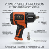 Air Impact Wrench Pneumatic 1/2 inch 1580nm | Heavy-Duty Impact Gun Drill - BAS Kuwait Bab Al Saif 