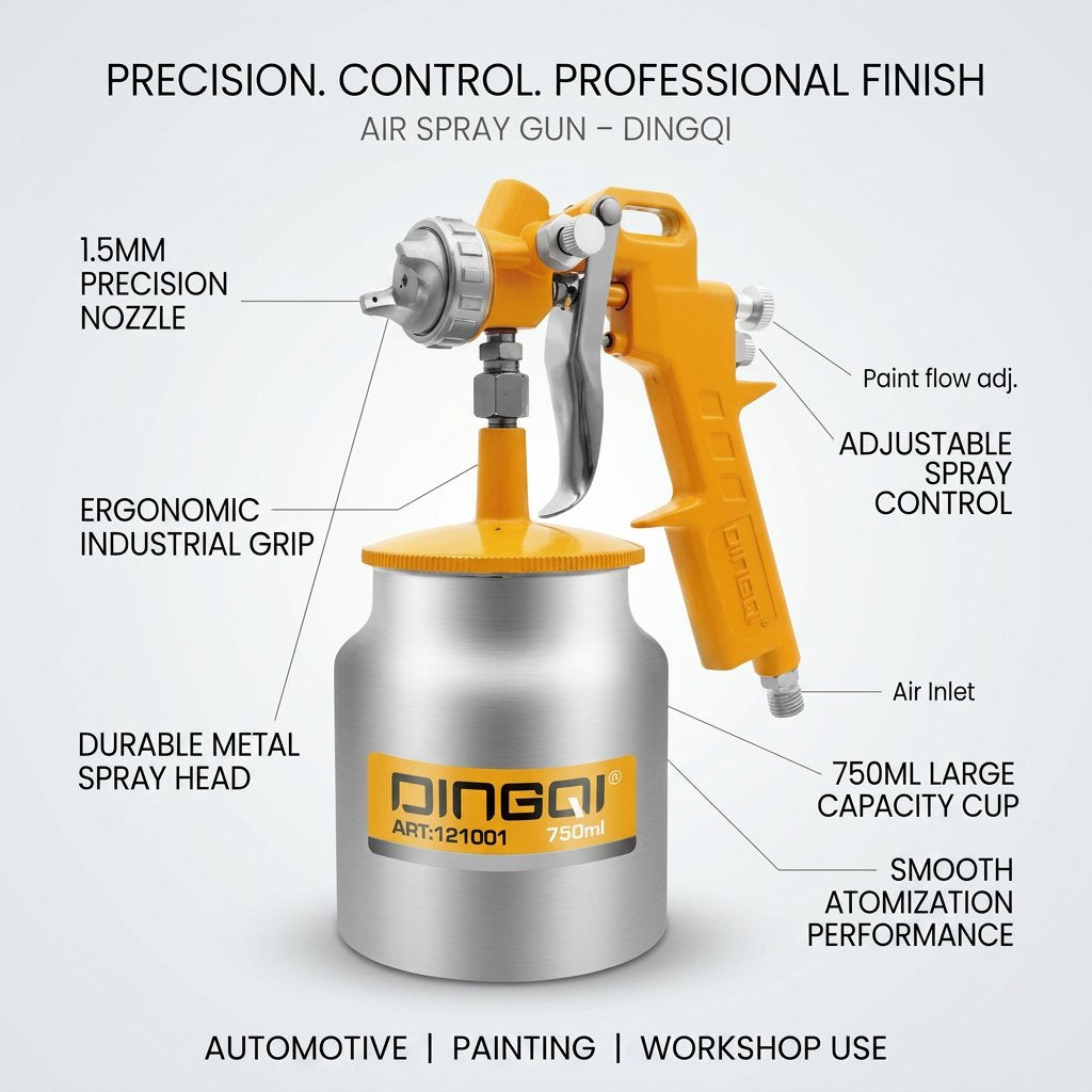 Air spray gun 750ml 1.5mm nozzle size DINGQI BRAND - BAS Kuwait Bab Al Saif 