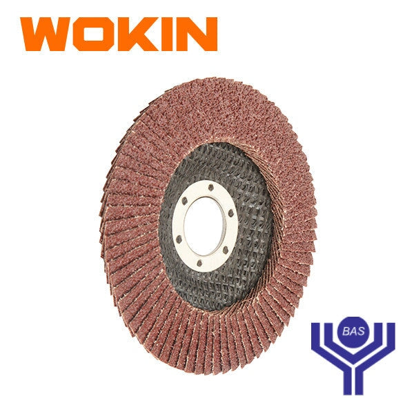 Aluminium Oxide Flap Disc (Fibre backing) Wokin Brand - BAS Kuwait Bab Al Saif Standard 115 × 22.2Mm (80 Grit) 