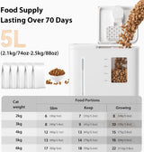 Automatic Cat Feeder 2 in 1 Pet Food and Water Fountain Wifi APP Control Smart with Camera 1080p Recording - BAS Kuwait Bab Al Saif 