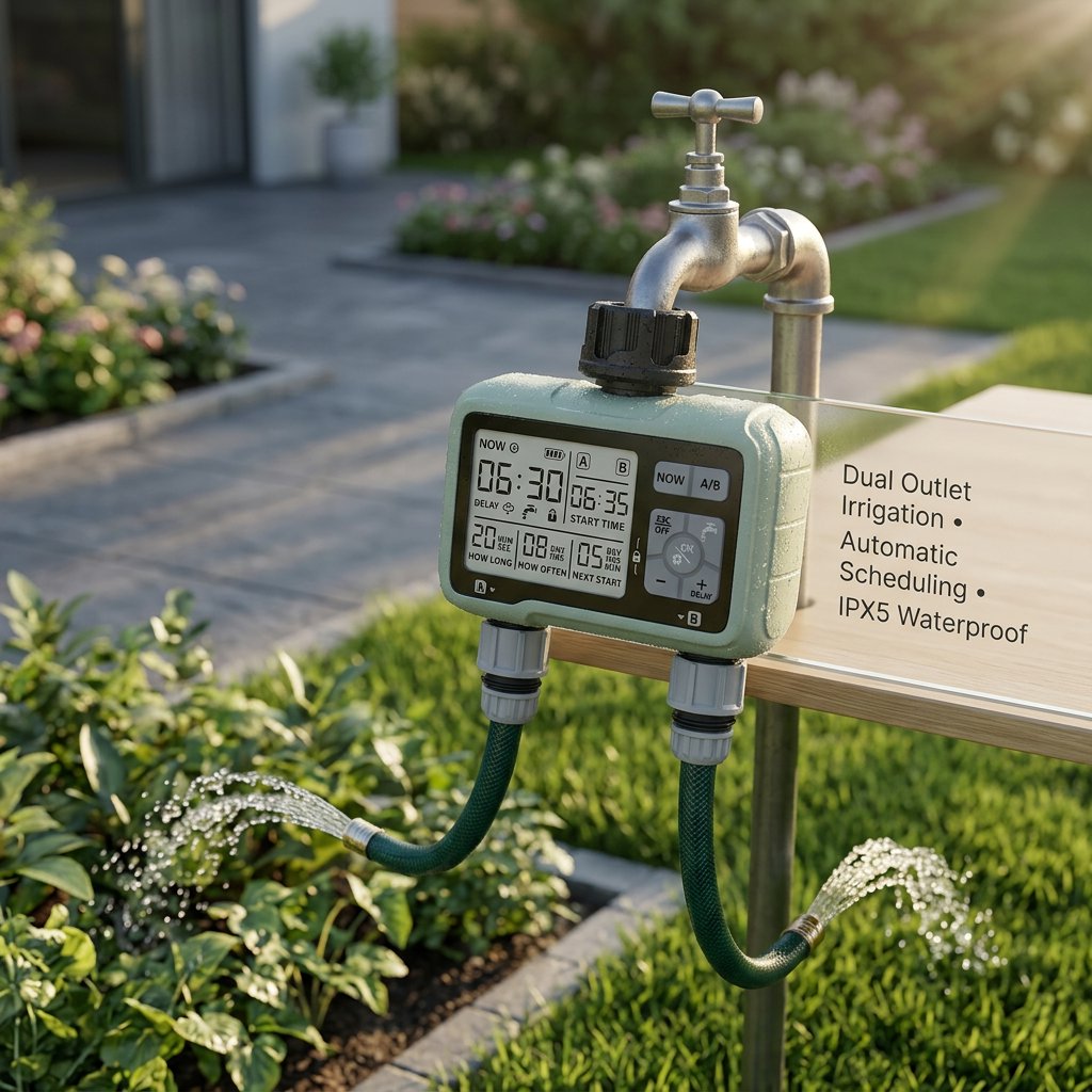 Automatic Digital Irrigation Timer with 2 Outlets - BAS Kuwait Bab Al Saif 