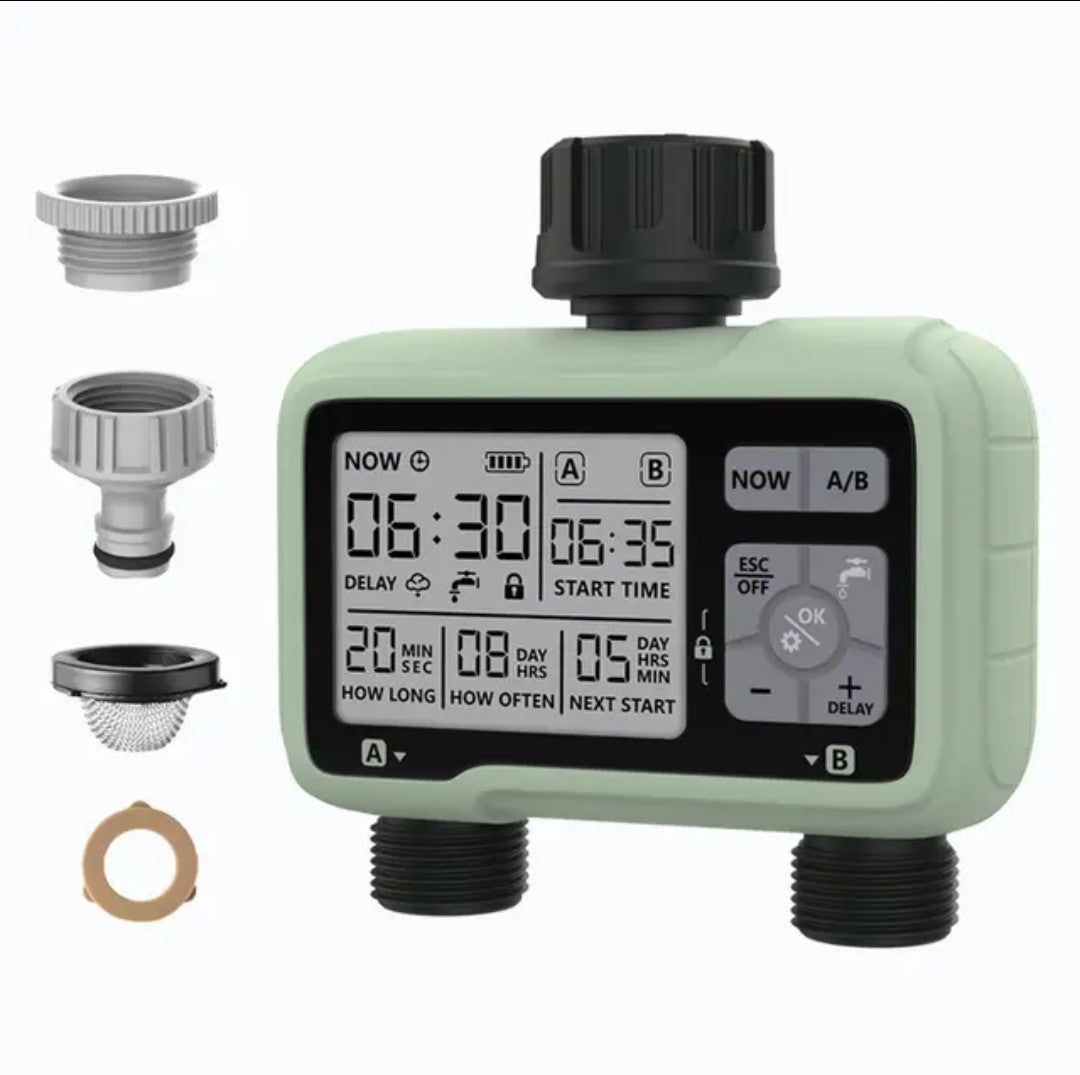 Automatic Digital Irrigation Timer with 2 Outlets - BAS Kuwait Bab Al Saif Standard Standard 
