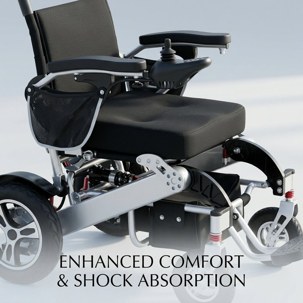 Automatic Folding Aluminium Electric Mobility Chair with Remote Control 150kg capacity | Dual 250W Motors Bab Al Saif 