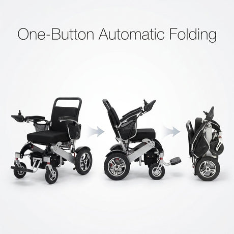 Automatic Folding Aluminium Electric Mobility Chair with Remote Control 150kg capacity | Dual 250W Motors Bab Al Saif 