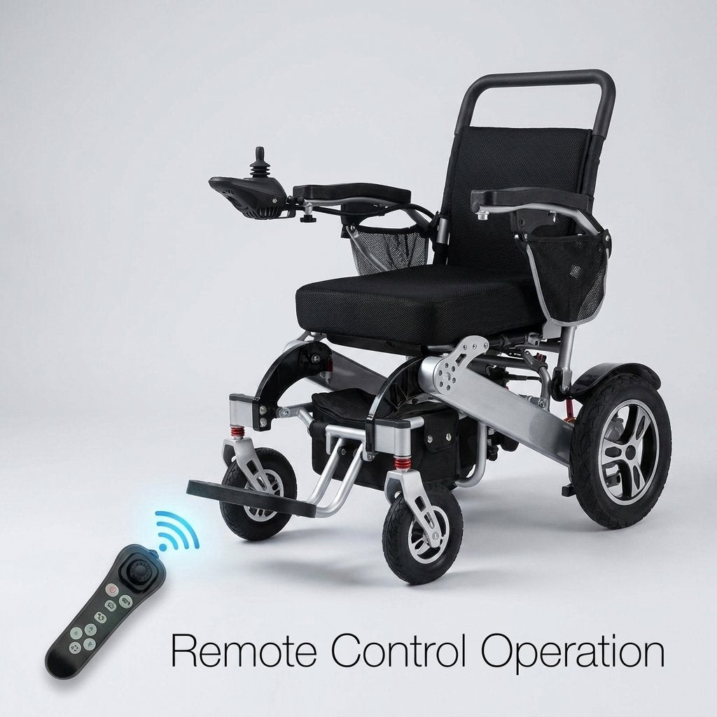 Automatic Folding Aluminium Electric Mobility Chair with Remote Control 150kg capacity | Dual 250W Motors Bab Al Saif 