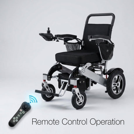 Automatic Folding Aluminium Electric Mobility Chair with Remote Control 150kg capacity | Dual 250W Motors Bab Al Saif 