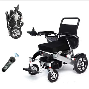 Automatic Folding Aluminium Electric Mobility Chair with Remote Control | Dual 250W Motors Bab Al Saif Black Standard 