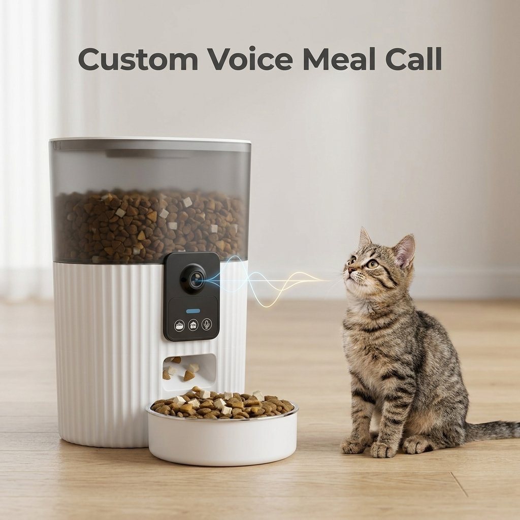 Automatic Smart Remote Food Dispenser Feeder 3L With Stainless Steel Bowl and 1080P HD Camera For Pets Cats And Dogs - BAS Kuwait Bab Al Saif 