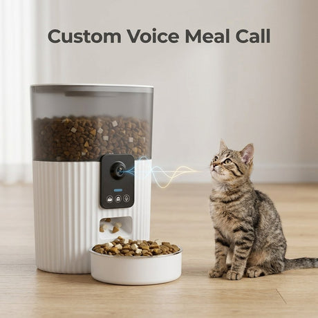 Automatic Smart Remote Food Dispenser Feeder 3L With Stainless Steel Bowl and 1080P HD Camera For Pets Cats And Dogs - BAS Kuwait Bab Al Saif 