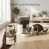 Automatic Smart Remote Food Dispenser Feeder 3L With Stainless Steel Bowl and 1080P HD Camera For Pets Cats And Dogs - BAS Kuwait Bab Al Saif 