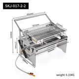 BBQ Grill Charcoal & Gas Flip Type | Stainless Steel 42x28x35cm | BAS Kuwait Bab Al Saif 