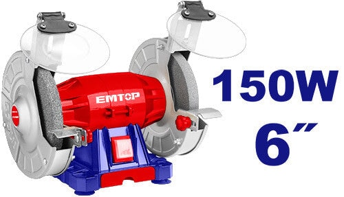 Bench grinder 150W EMTOP BRAND - BAS Kuwait Bab Al Saif Red 6" 