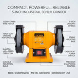 Bench Grinder 5" Copper Wire Electric Mini Industrial DINGQI BRAND - BAS Kuwait Bab Al Saif 