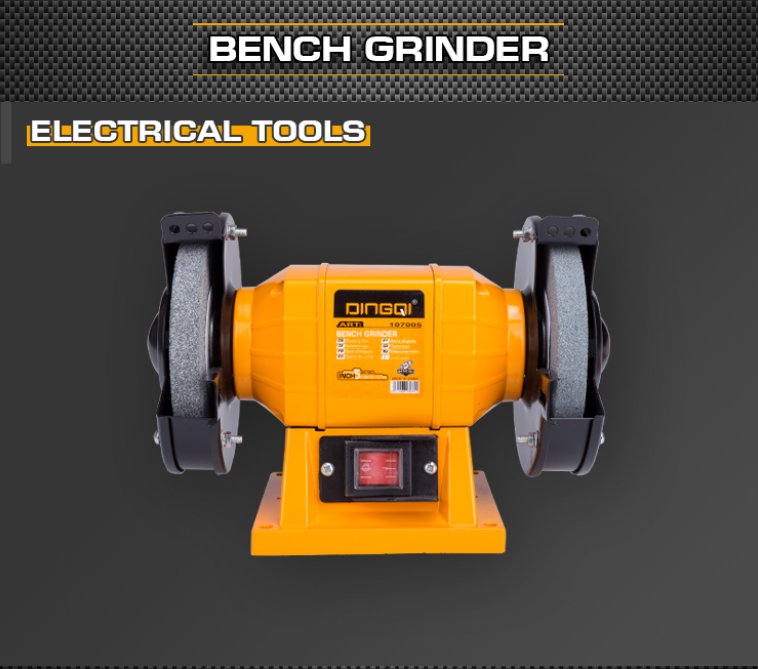 Bench Grinder 5" Copper Wire Electric Mini Industrial DINGQI BRAND - BAS Kuwait Bab Al Saif Orange 5" 