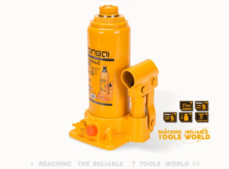 bottle jack Hydraulic Car Auto Repair Jack 3T 5T DINGQI BRAND - BAS Kuwait Bab Al Saif Orange 3 Tons 
