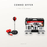 Combo offer: free standing punching ball set and 20kg dumbbell set