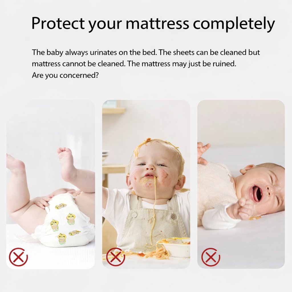 Breathable Bamboo Fabric Mattress protection I Quilted Waterproof Mattress Cover - BAS Kuwait Bab Al Saif 