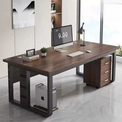 Office Table Desk With Three Drawer Cabinet Modern Executive Wooden & Computer for Home Or Office Use - BAS Kuwait