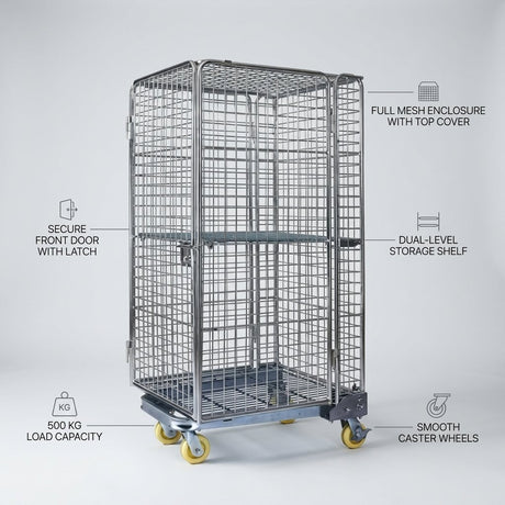 Cage Trolley / Roll Container with Door 500 kg - BAS Kuwait Bab Al Saif 