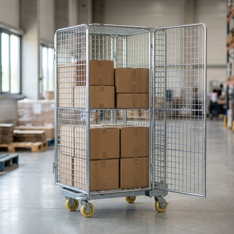 Cage Trolley / Roll Container with Door 500 kg - BAS Kuwait Bab Al Saif 