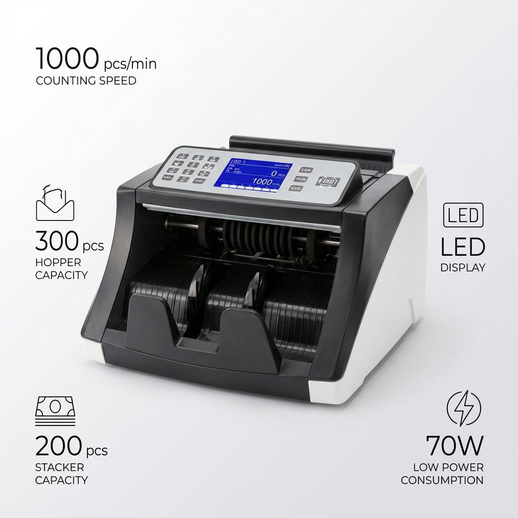 Cash Counting Money Counting Machine Detector With LED Display - BAS Kuwait Bab Al Saif 