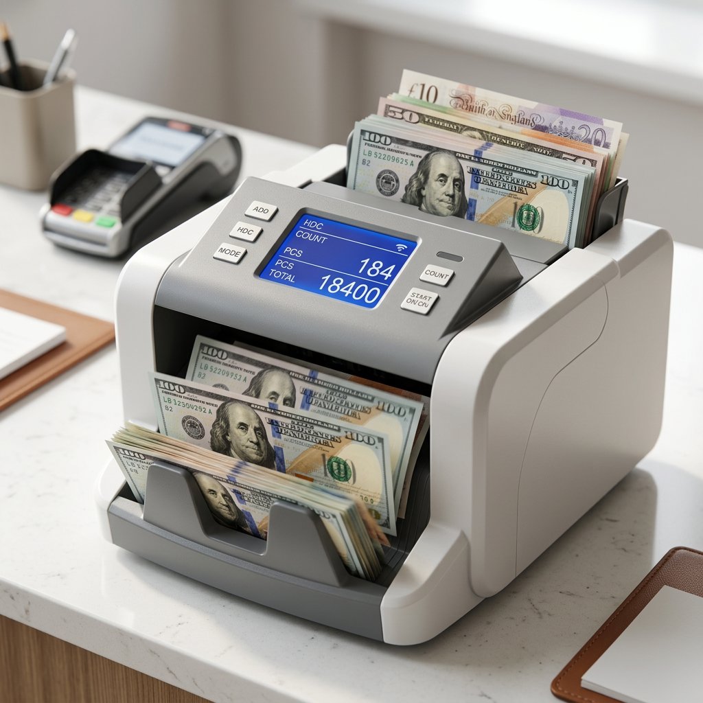 Cash Counting Money Counting Machine Multi denomination Value Amount - BAS Kuwait Bab Al Saif 