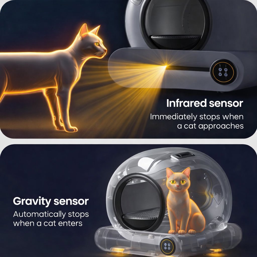 Cat Litter Box Smart Automatic Hygienic For Pet Cats 65L - BAS Kuwait Bab Al Saif 