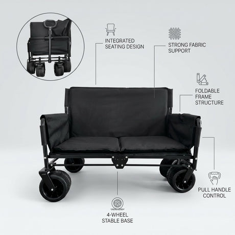 Collapsible Folding Wagon Cart with Chair - BAS Kuwait Bab Al Saif 