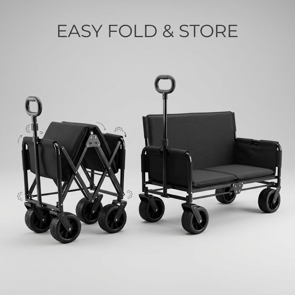 Collapsible Folding Wagon Cart with Chair - BAS Kuwait Bab Al Saif 