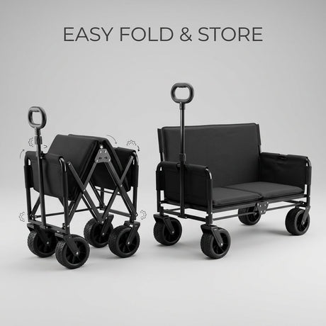 Collapsible Folding Wagon Cart with Chair - BAS Kuwait Bab Al Saif 