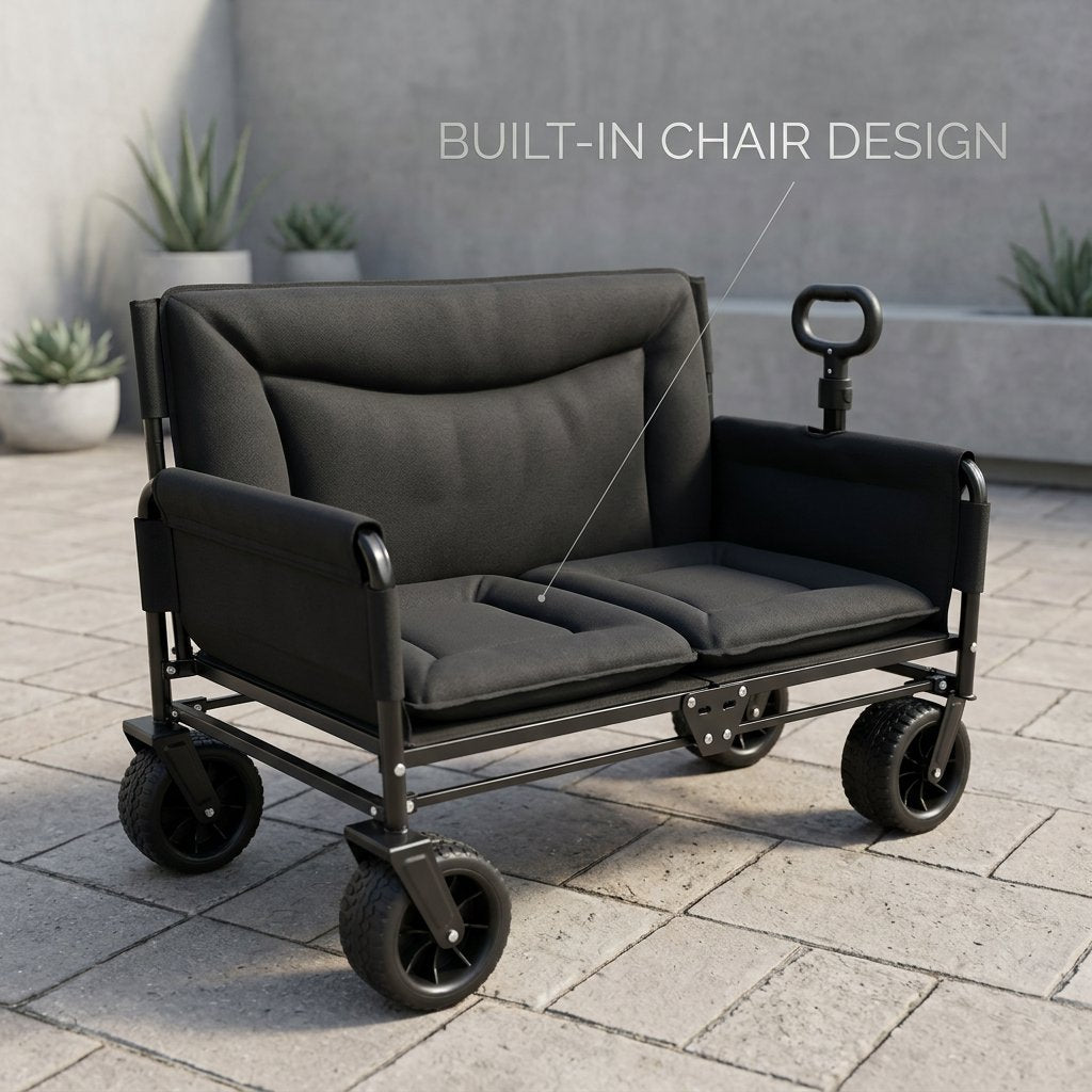 Collapsible Folding Wagon Cart with Chair - BAS Kuwait Bab Al Saif 