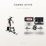Combo offer: multifunctional gym station and 30kg dumbbell set