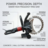 Concrete Wall Cutter 5000W | 410mm High Frequency Electric Ring Saw | Wet Cutting 30cm Depth - BAS Kuwait Bab Al Saif 